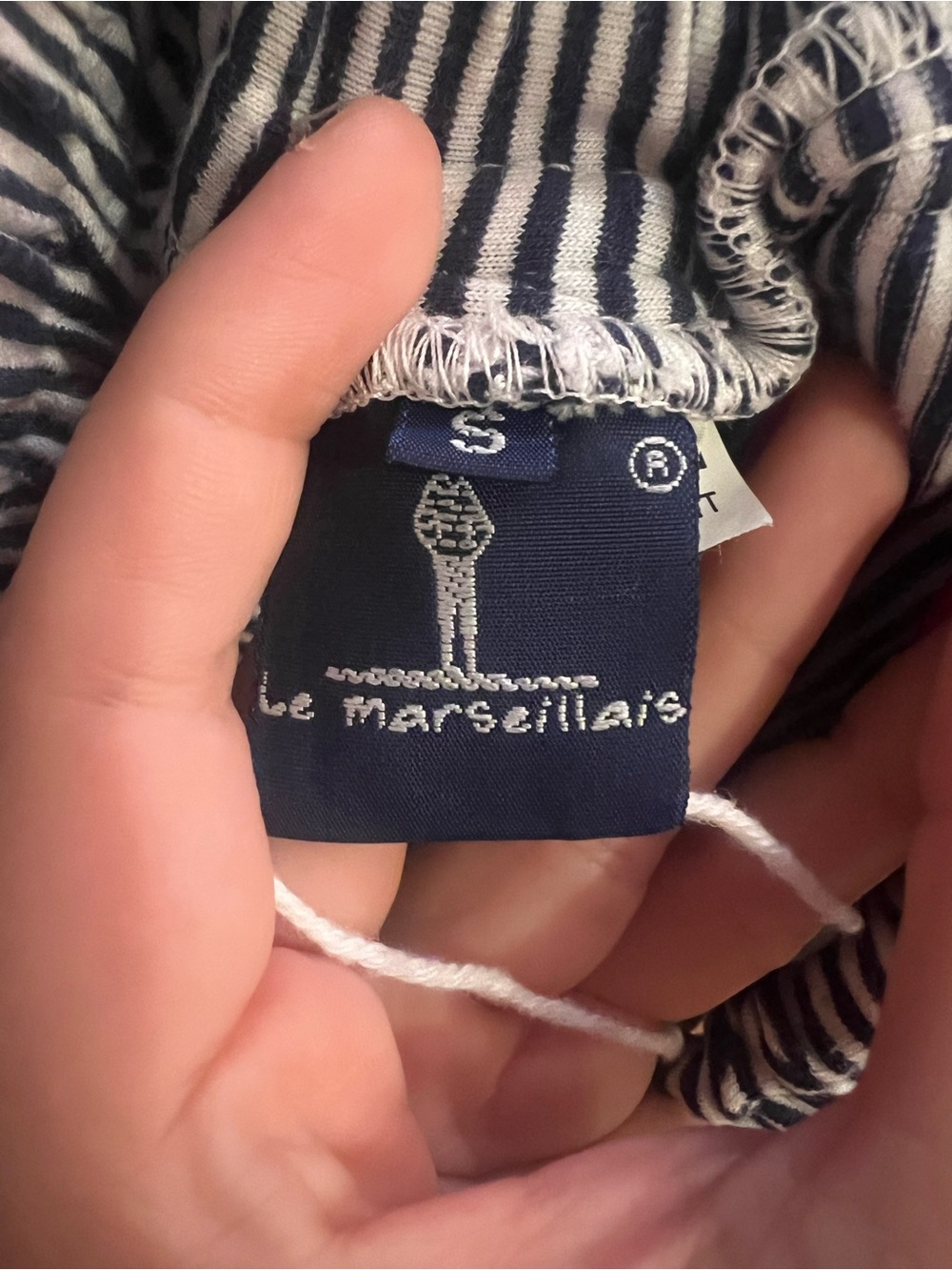 Striped Elastic-Waist Midi Skirt - Navy & White - Picture 3 of 4